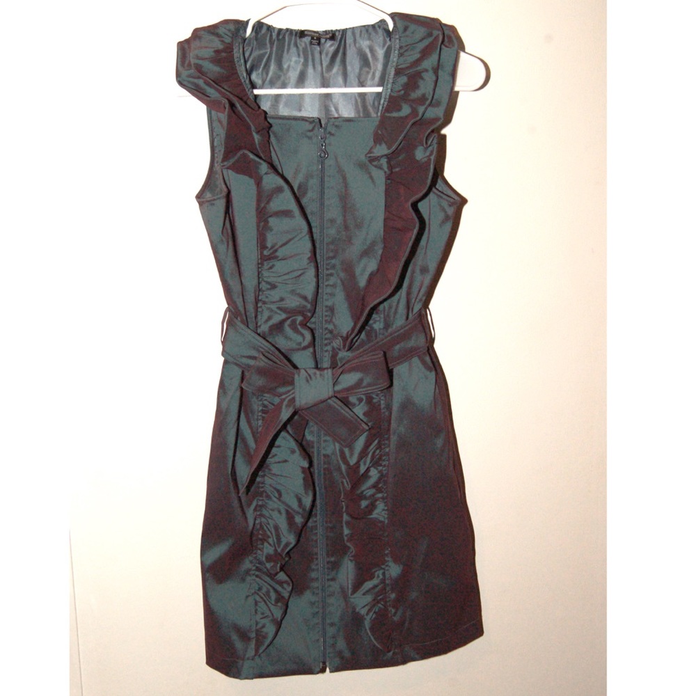 Samuel Dong shimmery gray ruffled dress